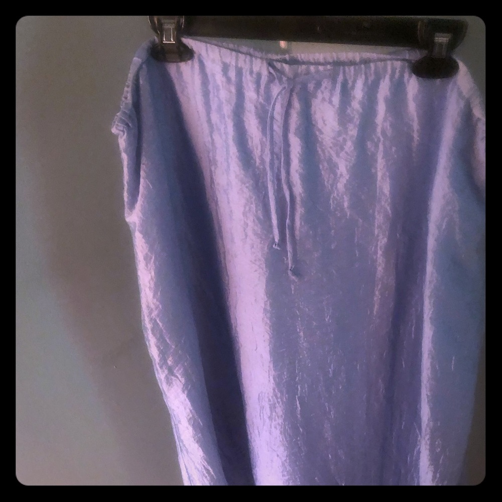 Powder blue  lined maxi skirt w/pullstring waist